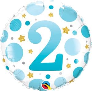 2nd Birthday Blue & Gold  Round Balloon