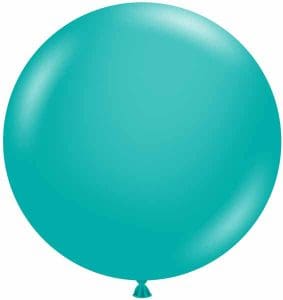 Teal latex balloon for party decorations from Dazzling Balloons Cornwall.