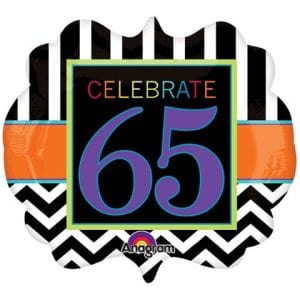 25" Jumbo Celebrate 65 Happy Birthday Foil Balloon