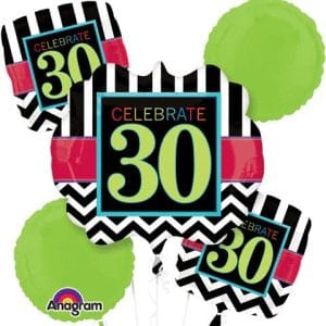 Celebrate 30 Birthday Balloon Bouquet