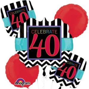 Celebrate 40 Birthday Balloon Bouquet