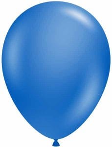 Blue metallic latex balloon for party decorations and events.