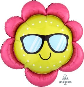 27" Cute Fun In The Sun Flower SuperShape Foil Balloon