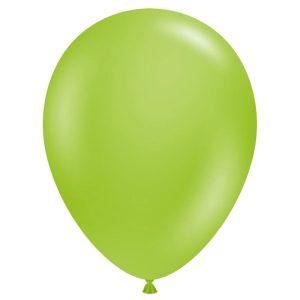 Lime green latex balloon for party decorations and balloon arrangements.
