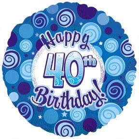 Happy 40 Birthday Mylar Balloon
