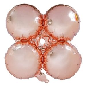 Rose gold metallic foil balloon cluster for celebrations.