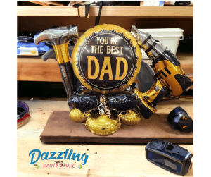 Father's Day The Tool Man Air-Filled Balloons Drill Hammer Centerpiece