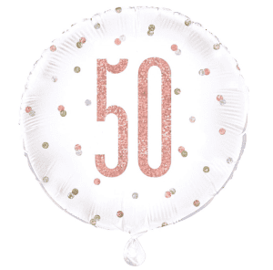 Rose Gold Glitz Age 50 Birthday Balloon