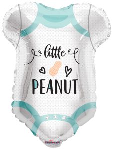 Baby shower foil balloon with peanut and text for little peanut.