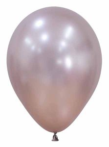 Pink latex balloon with shiny surface for celebrations and decor.