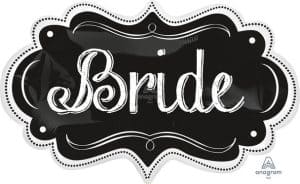 Bride marquee foil balloon for wedding decorations in Cornwall.