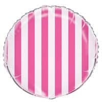 Hot Pink Stripes Round Foil Balloon 18  Packaged"