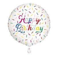 Birthday Sprinkle Happy Birthday Round Foil Balloon 18"
