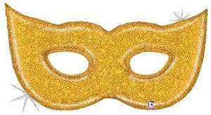 Gold Glitter Mask Balloon for Mardi Gras Parties