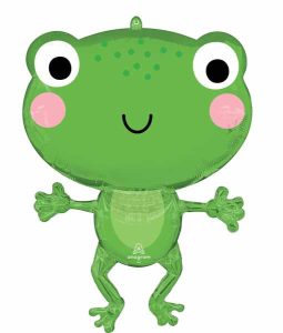 Cute green frog foil balloon for parties and celebrations in Cornwall.