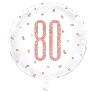 Age 80 rose gold birthday balloon