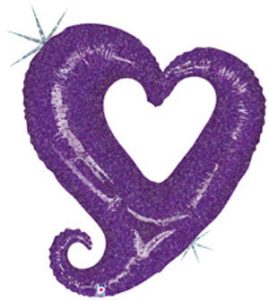 Purple Chain Of Hearts Foil Balloon