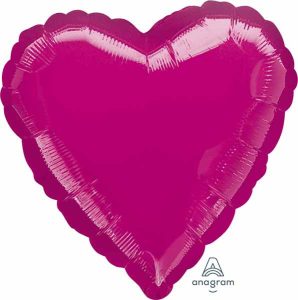 Pink heart-shaped foil balloon for parties and events.