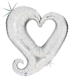 Silver Chain Of Hearts Foil Balloon