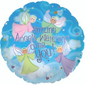 18" Little Flying Angels Watching You Round Shape Foil Balloon
