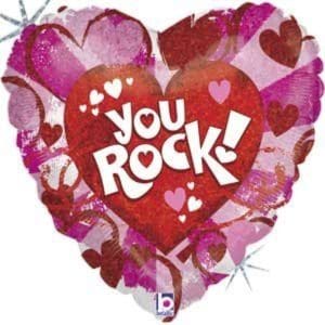 18" You Rock Hearts Heart Shaped Balloon