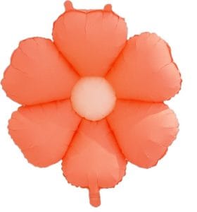 Pastel peach and pink flower-shaped balloon for celebrations.