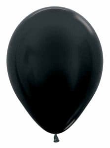 Black latex balloon for party decorations from Dazzling Balloons Cornwall.