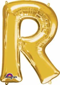 Super Big Gold R Letter Balloon