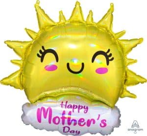 Big Mothers Day Smiling Sun Shaped Foil Balloon
