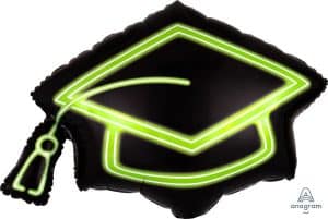 Jumbo Neon Grad Cap Foil Balloon