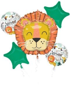 Get Wild Birthday Balloon Bouquet 5 Foil Balloons Party Decor