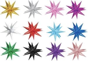 40" DIY StarBurst Explosion Water Drop Cone Foil Balloon Birthday Xmas Party 12pcs Event Supplies