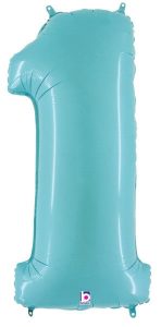 Huge Number 1 Pastel Blue Balloon