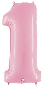 Huge Number 1 Pastel Pink Balloon