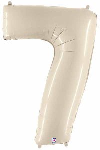 Big Number 7 Foil Balloon White Sand