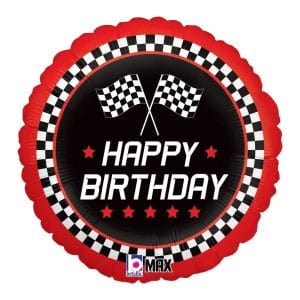 checkered flag foil balloon for birthday