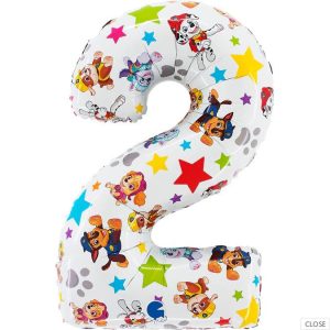 26" Paw Patrol Number Two Foil Balloon