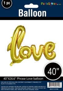 script foil balloon love gold