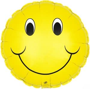 18" Yellow Smiley Face Foil Balloon Party Decor