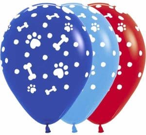 Paw Prints Dogs Dog Puppy Latex Balloon Assorted Colors