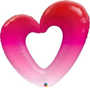 Pioneer 42" Pink Ombre Heart Large Foil Balloon