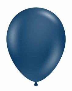 Naval blue latex balloon for party decorations and events.
