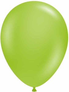Lime green latex balloon for party decorations and balloon arrangements.