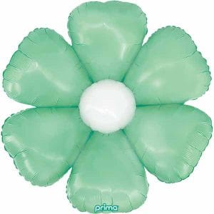 Mint green flower-shaped balloon for celebrations and events.