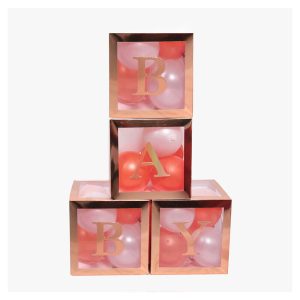 Baby Blocks Shower Gender Reveal Decor Rose Gold