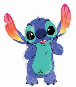 Colorful Stitch foil balloon from Disney Lilo & Stitch for celebrations.