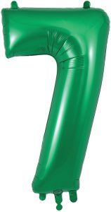 34" Green Number 7 Supershape Foil Mylar Balloon