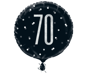 Black Number 70 Foil Birthday Glitz Balloon