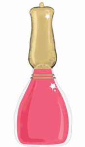 Pink nail polish bottle foil balloon for party decorations.