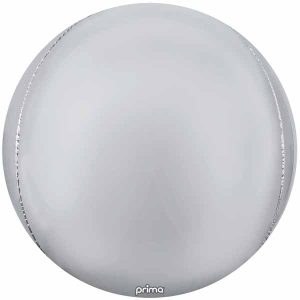 Large silver 40-inch sphere balloon for events and decorations.